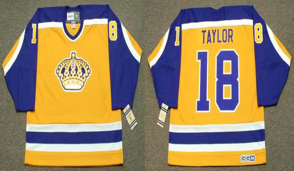 2019 Men Los Angeles Kings #18 Taylor Yellow CCM NHL jerseys->los angeles kings->NHL Jersey